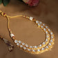 Double Layered Kundan and American Diamond Neckpiece (Gold) - Ruby Raang | Swadesiicart