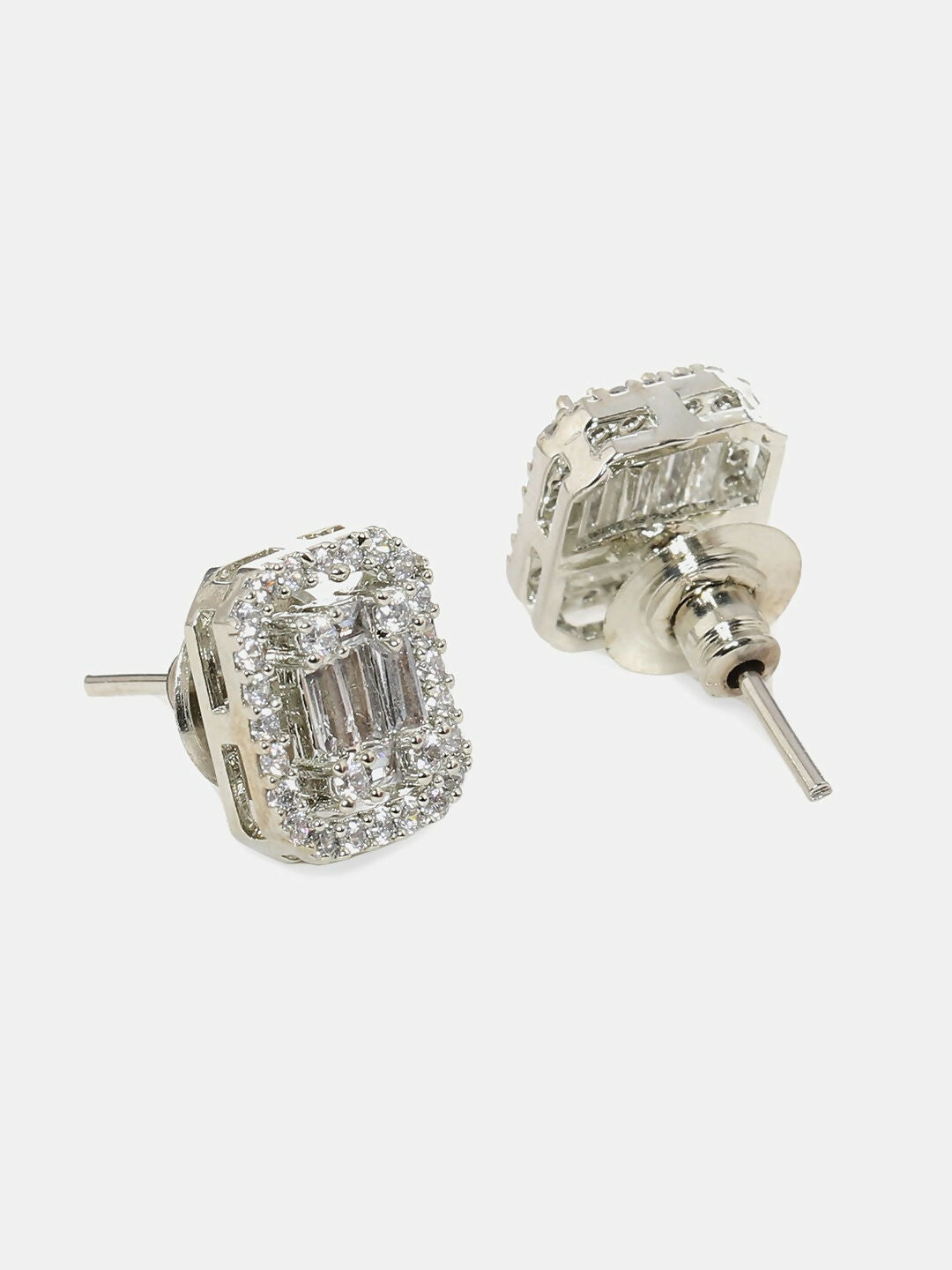 Silver Diamond Studs- Ruby Raang | Swadesiicart