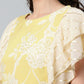 Ahalyaa Womens Lemon Yellow Crepe Floral Dress | Swadesiicart