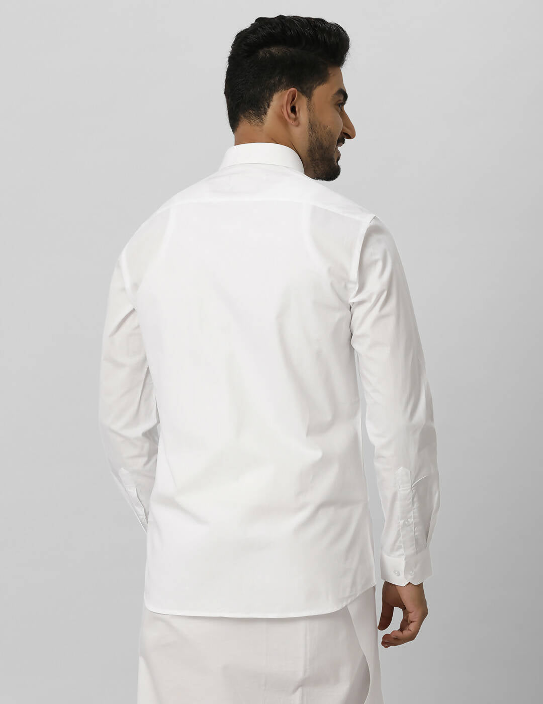 Ramraj Cotton Mens Fullsleeve White Shirt Pus Size | Swadesiicart