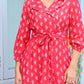 Aayaa Pure Muslin printed Kurti & Pant - Red pink