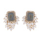 Nuyug 22K Gold Plated Labradorite Stone Contemporary Stud Earrings | Swadesiicart