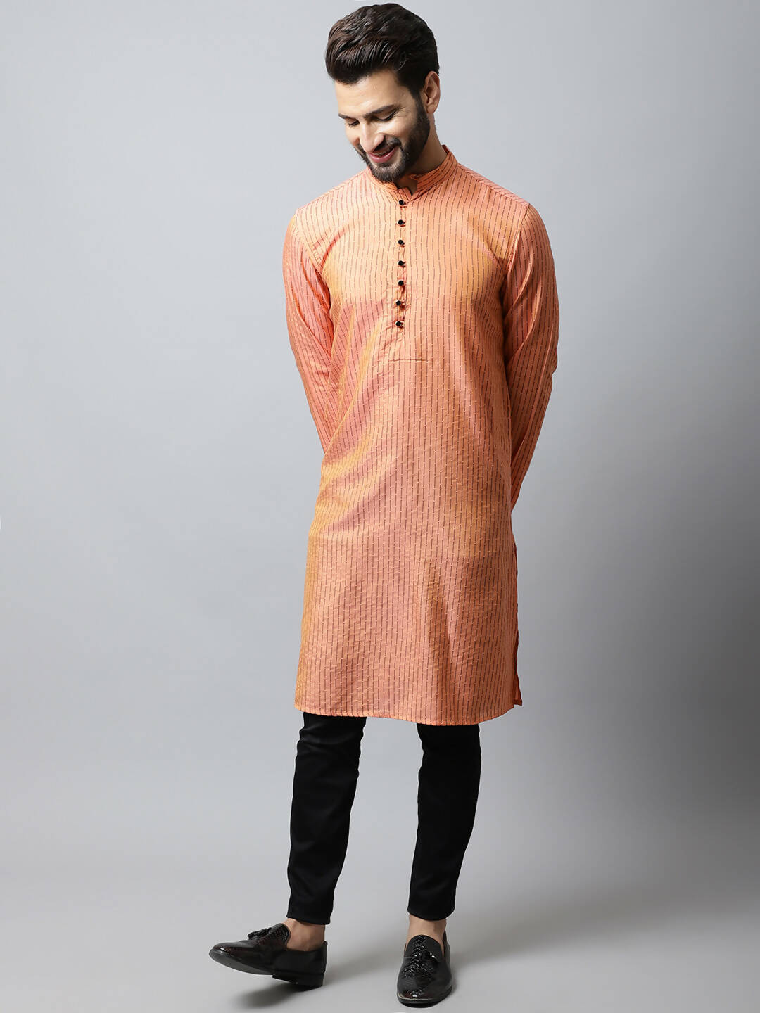 Even Apparels Red Color Pure Cotton Men's Kurta With Side Placket (STR1199) | Swadesiicart