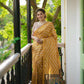 Vishnu Weaves Women's Yellow Soft Tussar Silk Digital Printed Saree with Unstitched Blouse - Swadesiicart