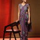 Purple Pure Georgette Sequence work Ready to wear Saree with stitched Blouse - Nirvana | Swadesiicart