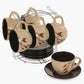 Home Centre Caraway Cup and Saucer- Set of 13 Pcs - 220 ml - Brown - Swadesiicart