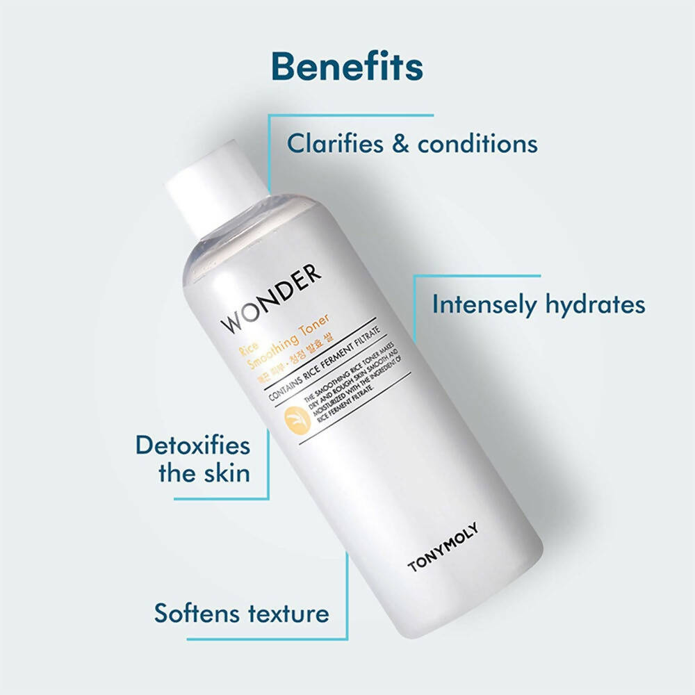 Tonymoly Clarifying Wonder Rice Smoothing Toner - Korean Skincare | Swadesiicart