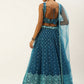 House of Panchhi Teal Net Sequinse Work Lehenga & Blouse, Dupatta | Swadesiicart