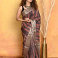Very Much Indian Modal Silk Ajrakh Handblock Printed Natural Dyes With Designer Border Saree - Brown | Swadesiicart