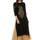 Ahalyaa Black Chanderi Gold Print Kurta | Swadesiicart