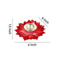 CraftVatika Red Lotus-Shaped Pooja Diya Oil Lamp | Swadesiicart