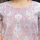Pink Rayon Paisley Printed Top with Matching Bottom - Eesha - Swadesiicart