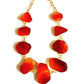 Bling Accessories Orange Agate Natural Stone Statement Necklace | Swadesiicart