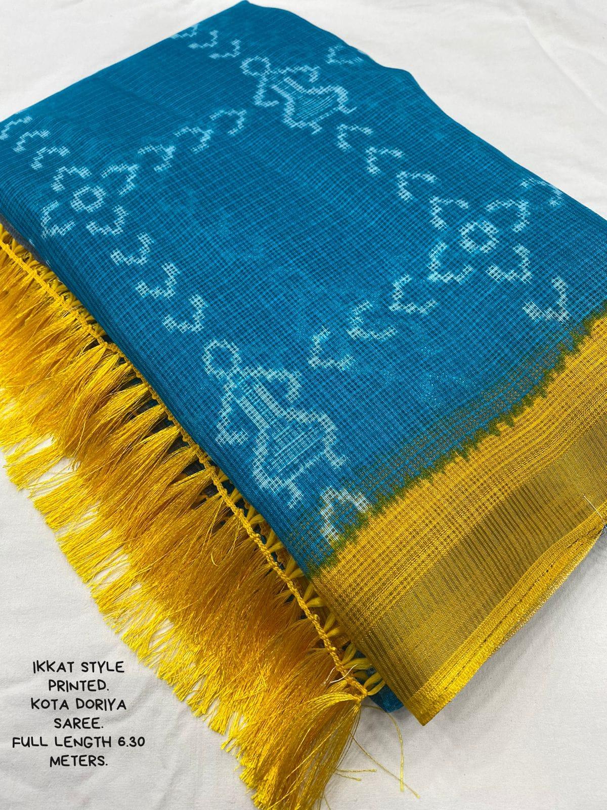 Rama Polycotton Ethnic Motifs Saree with Unstitched Blouse - Hiral Fashion | Swadesiicart
