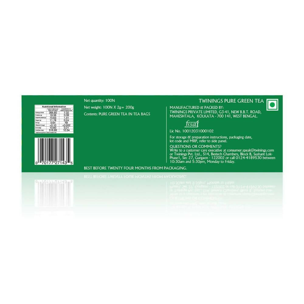 Twinings Pure Green Tea Teabags - Swadesiicart