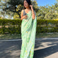 Vamsee Green Chiffon Designer Saree - Swadesiicart