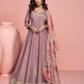 Anaita Brown Shimmer Stitched Anarkali Suit with Sequins Embroidery Foil Stitch Work