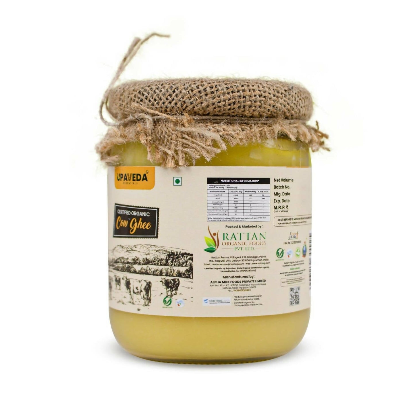 Upaveda Organic Cow Ghee | Swadesiicart