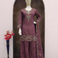 Anaita Wine Simar with Embroidery Multi & Zarkhan Work Readymade Palazzo suit