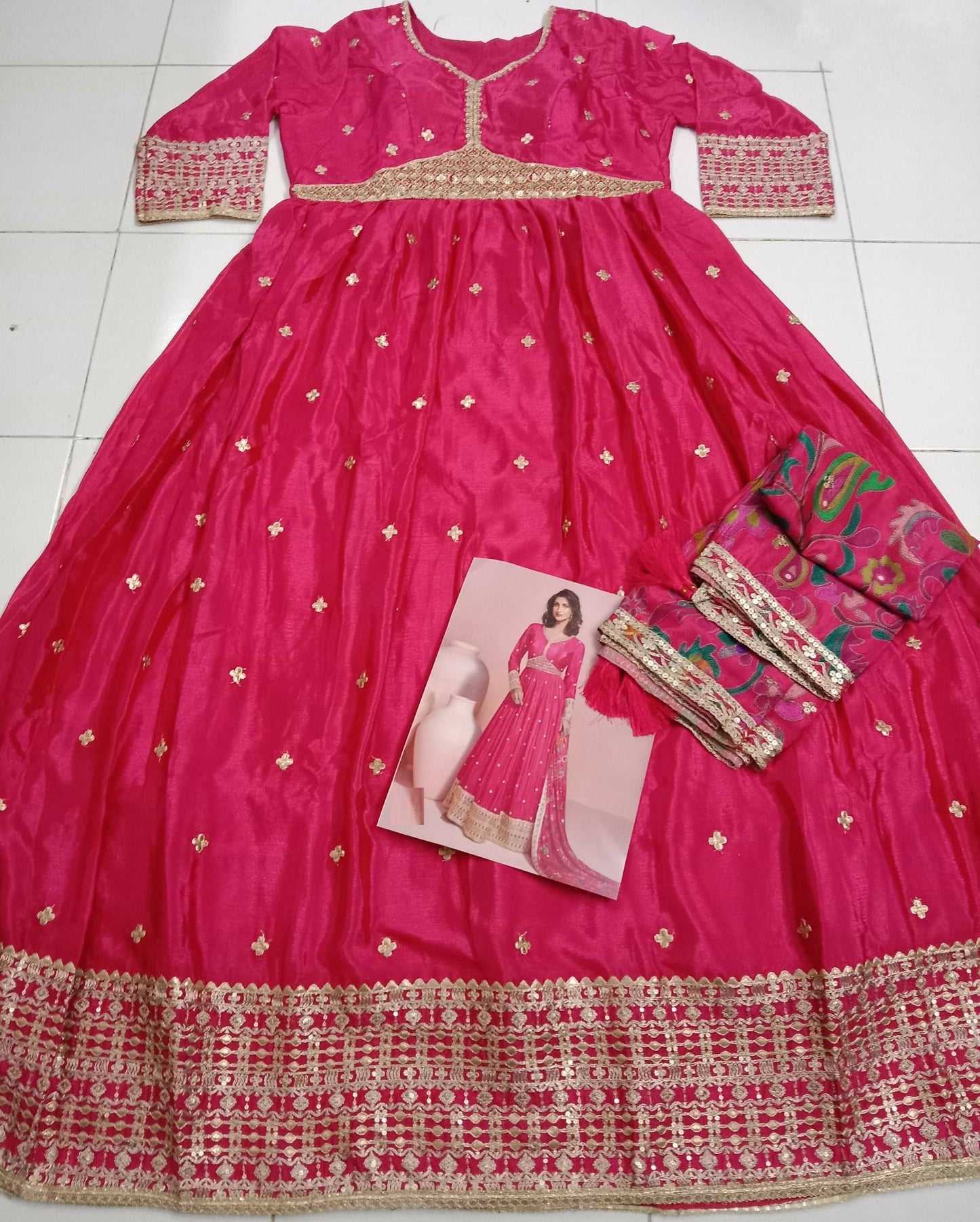 Anaita Yellow Embroidered Silk Anarkali Suits