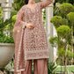 Copper Brown Stone & Cording Work Festive Palazzo Suit - Emponline | Swadesiicart