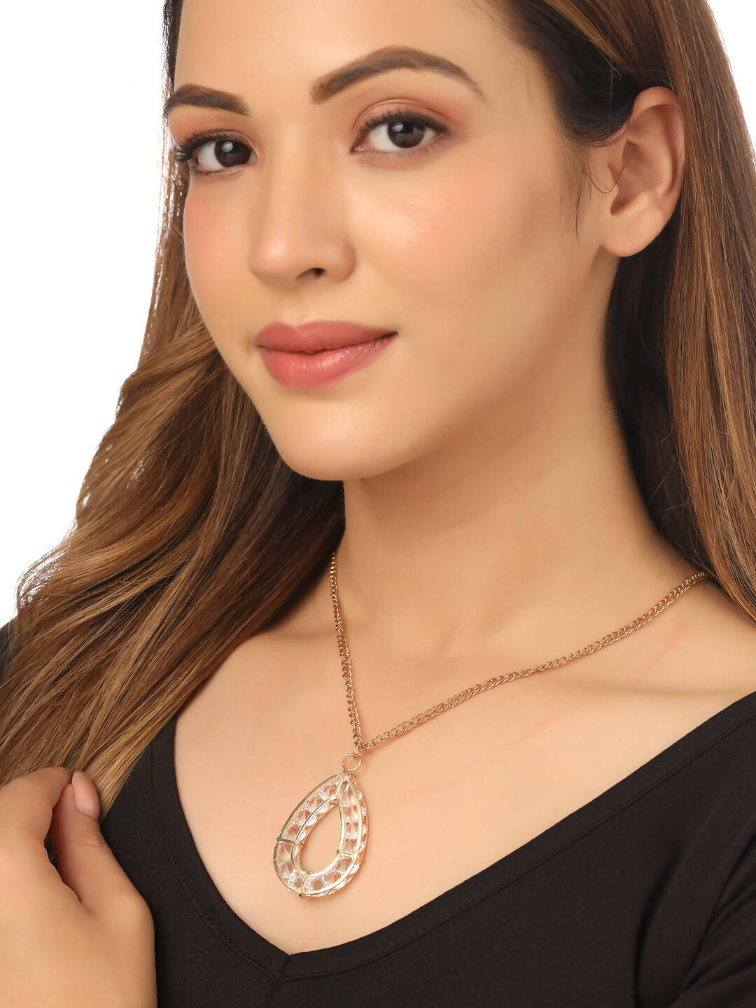 NVR Women Gold-Polished Oxidised Bohemian Necklace | Swadesiicart
