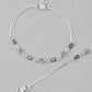 VOJ Set of 2 Silver Plated Heart Shaped Meenakari Anklet - Swadesiicart