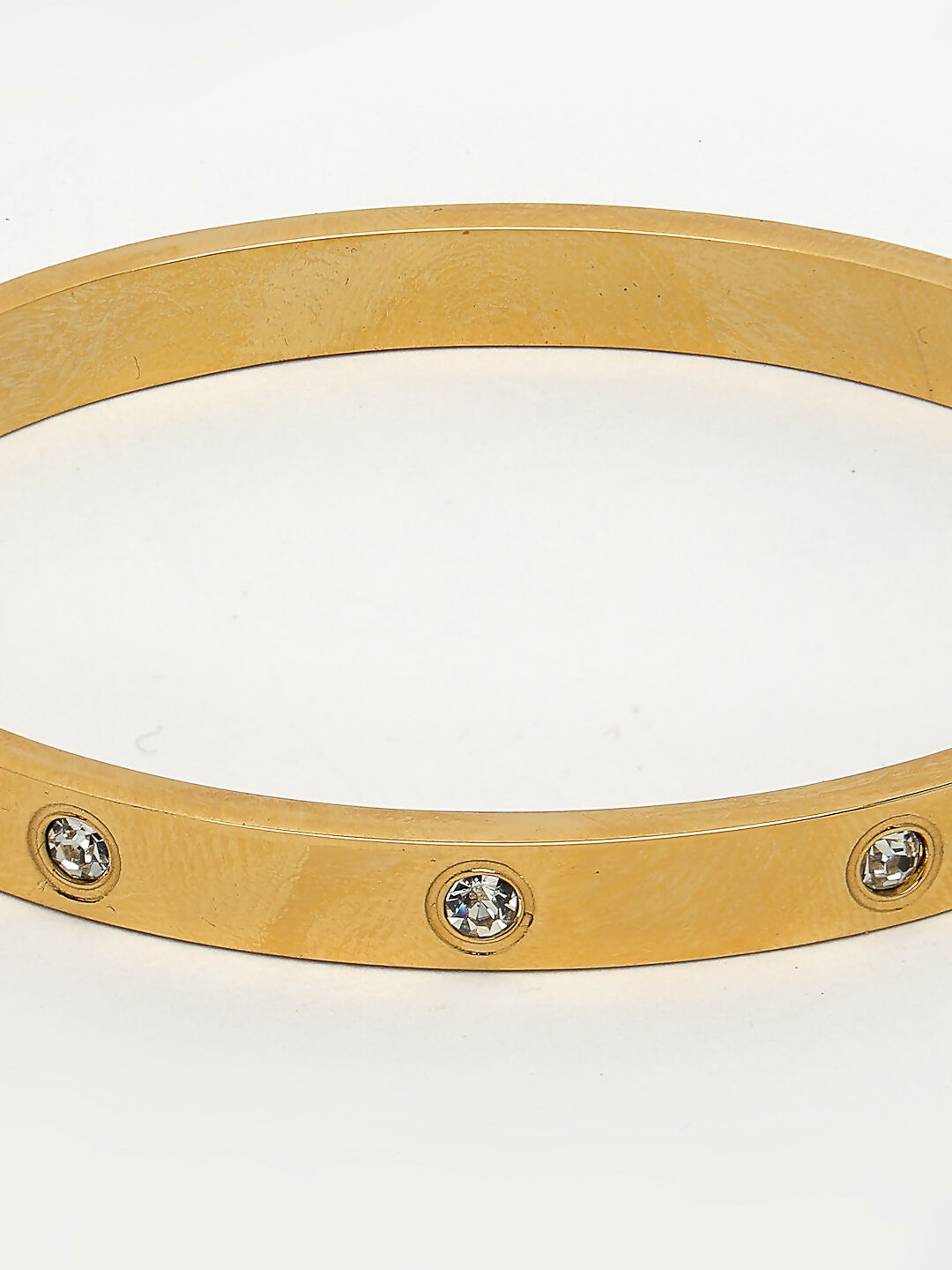 NVR Women's Gold-Polished CZ Stone-Studded Kada Bracelet - Swadesiicart
