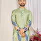 Anaita Green Dola Silk Straight Kurta With Foil Work