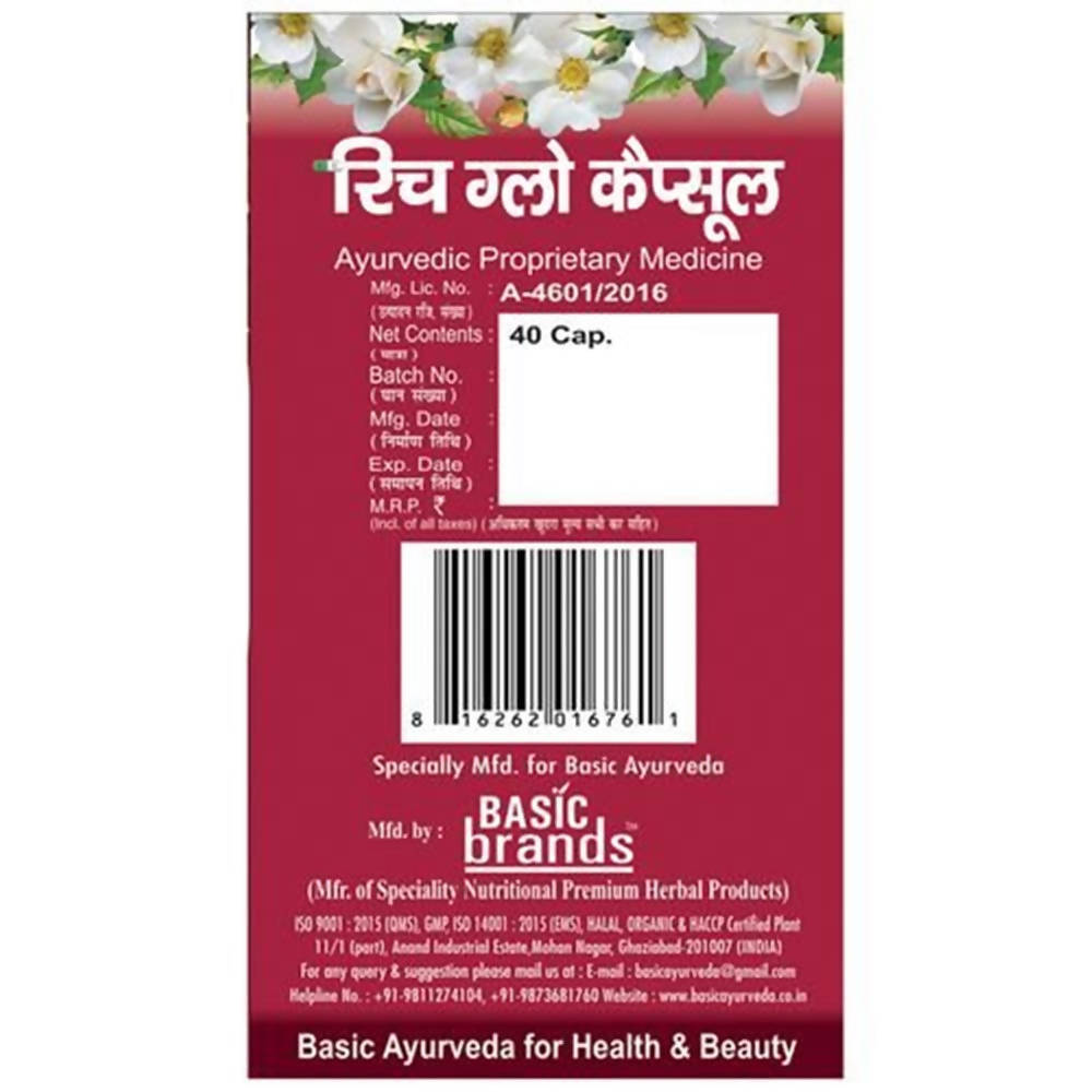 Basic Ayurveda Rich Glow Capsules | Swadesiicart