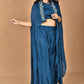 Morchari Women And Hand Embroidery Palazzo Set-Blue - Swadesiicart