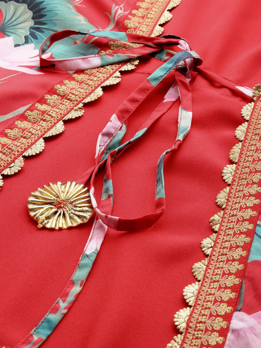 Ahalyaa Women's Traditional wear Ethnic Dress - Red | Swadesiicart