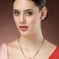 NVR Women's Rose Gold CZ Stone-Studded & Beaded Layered Mangalsutra | Swadesiicart