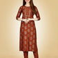 Jyoti Fashion Women's Rust Viscose Rayon Embroidered Kurta Pant Set | Swadesiicart