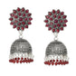 Mominos Fashion Johar Kamal Kundan Work Jhumka With Maroon Beads - Mominos Fashion