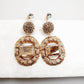 Bling Accessories Swarovski Golden Shadow Stud Earrings | Swadesiicart