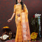 Lorenvalley Fashion Orange Cotton with Woven Design Zari Weaving Saree - Swadesiicart