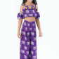 Lil Drama Trunk Tales Girls Purple Crop Top With Pants Co-Ordinate Set - Swadesiicart