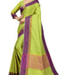 Vamika Ethnic Fire Parrot Green Cotton Silk Saree | Swadesiicart