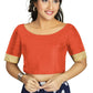 Aastha Fashion Women's Orange Art Silk Designer Traditional Readymade Blouse