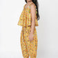 Lil Drama Golden Weaves Yellow Crop Top With Dhoti Co-Ordinate Set - Swadesiicart
