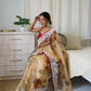 Vamsee 3 Latkan Brown Organza Saree - Swadesiicart