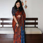 Arfa Fashion House Brick Dual Tone Silk Digital Printed Saree
