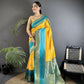 Joban Fashion Yellow Banarasi Soft Silk Woven Saree | Swadesiicart