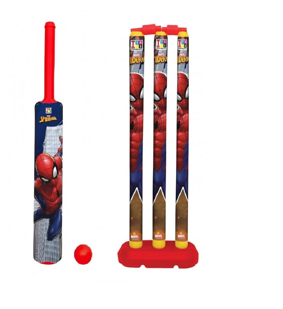 Manaki Enterprise Plastic Spiderman Cricket Kit (Multicolour)