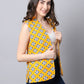 Even Apparels Yellow Viscose Rayon Open Front Women's Waistcoat | Swadesiicart