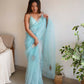 Vamsee Ena Sky Organza Saree - Swadesiicart