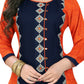 NOZ2TOZ Women Orange & Blue Rayon Kurta (1Pc) - Swadesiicart