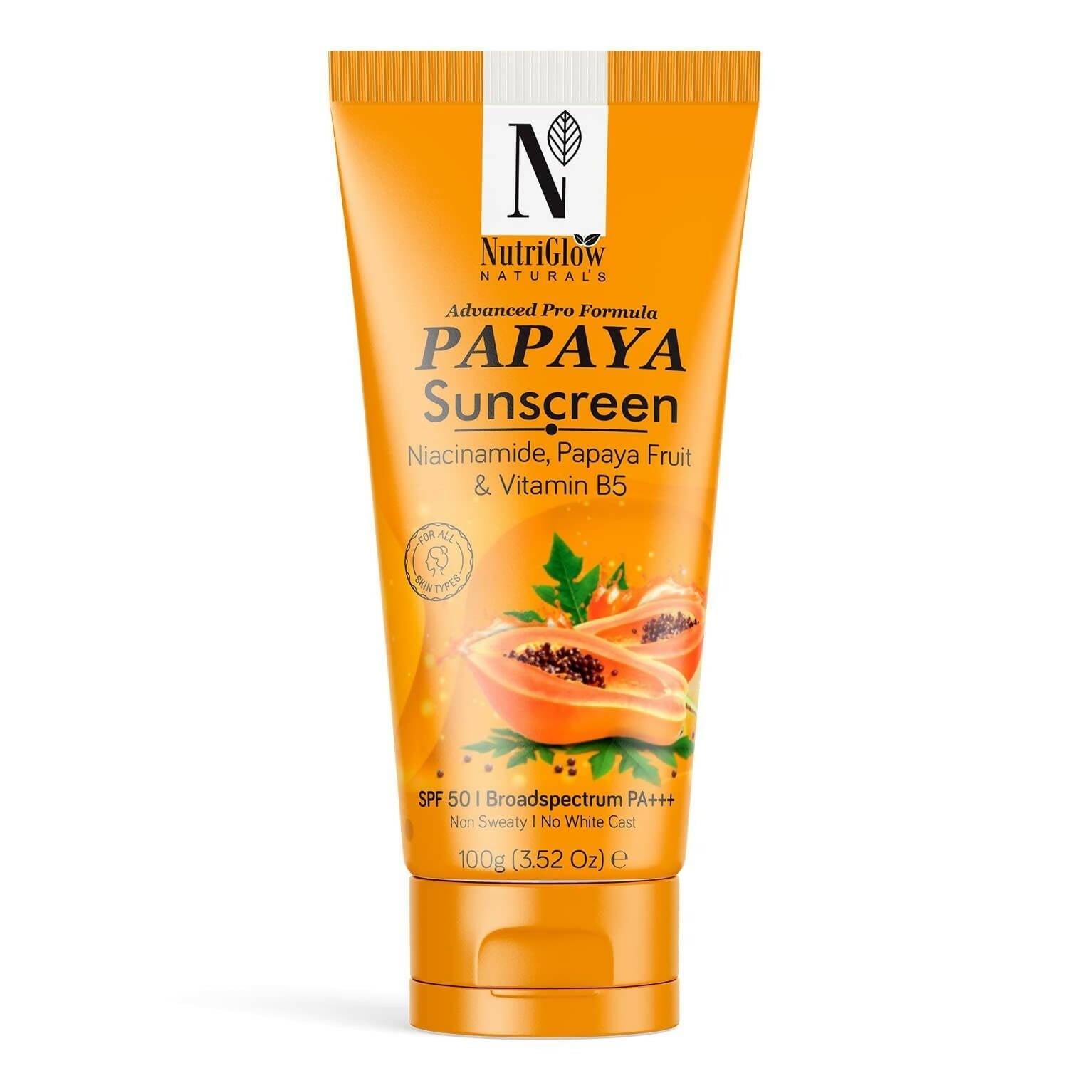 NutriGlow NATURAL'S Advanced Pro Formula Papaya Sunscreen SPF 50 PA+++ - Nutriglow Cosmetics