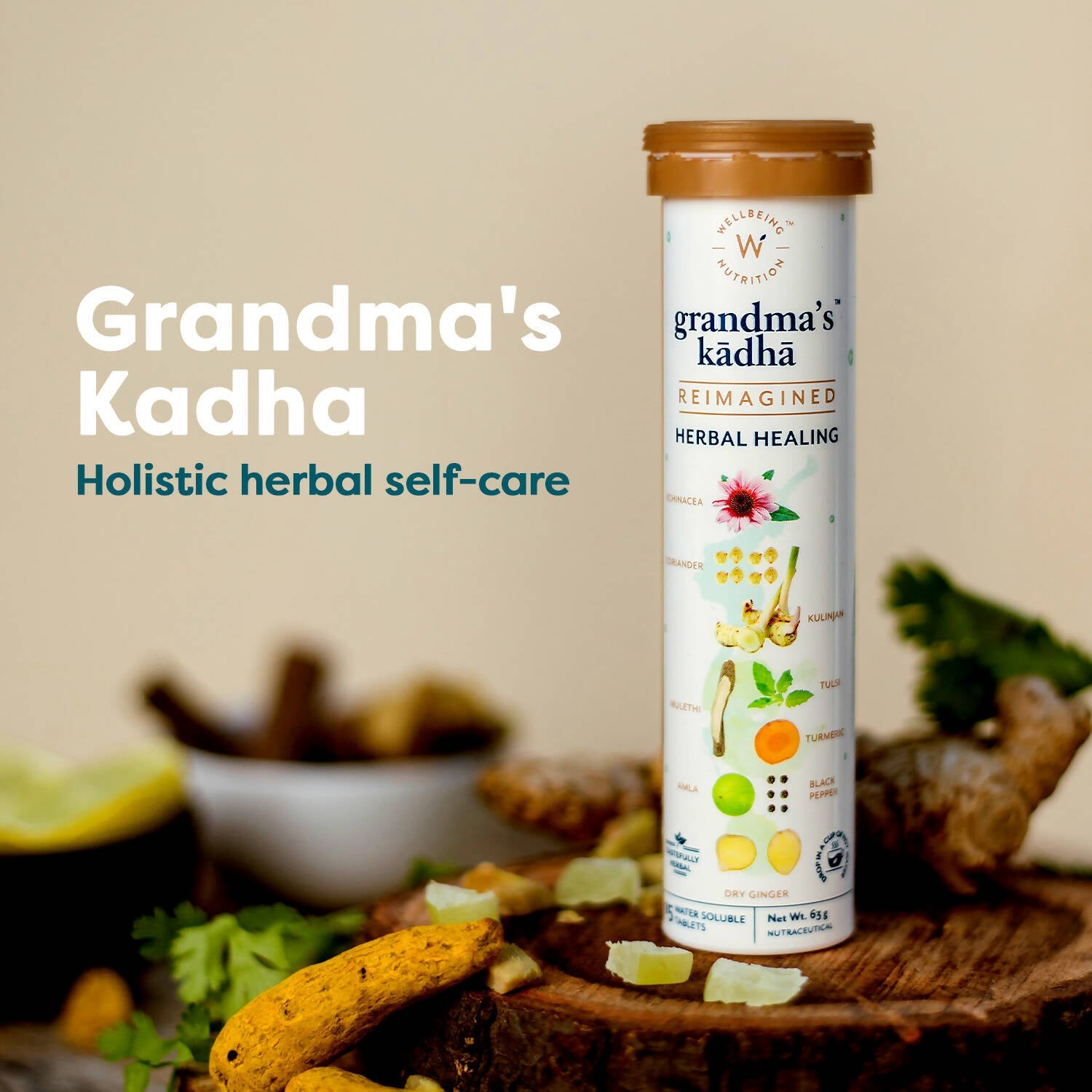 Wellbeing Nutrition Grandma's Kadha Tablets - Swadesiicart